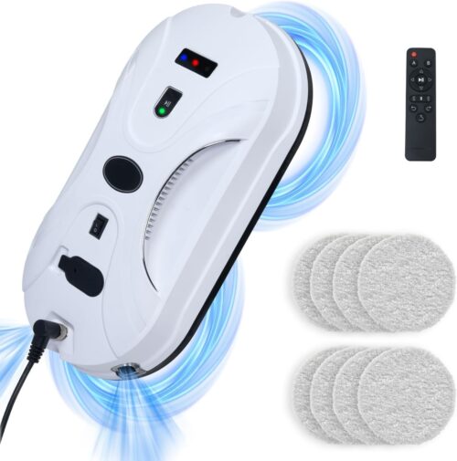 Robot Window Cleaner with Dual Water Spray, Smart Window Cleaning Robot